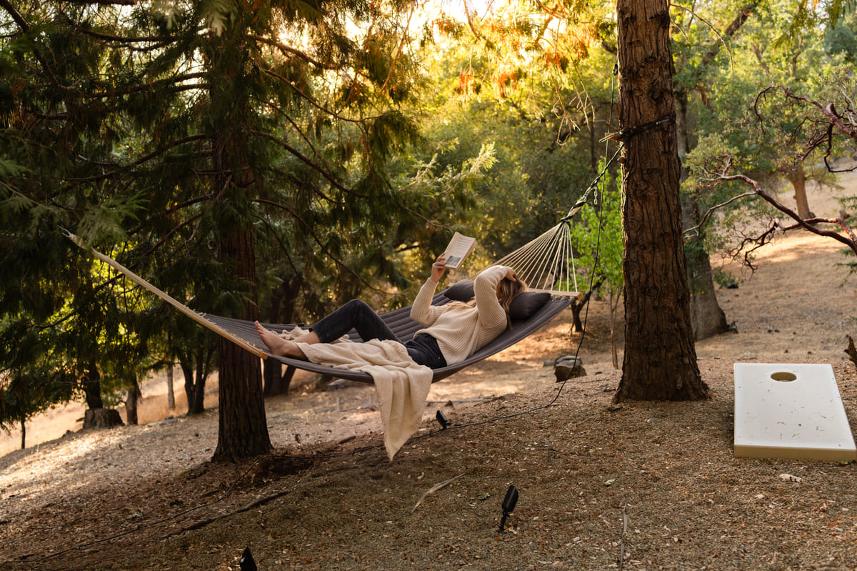 Reading in the hammock