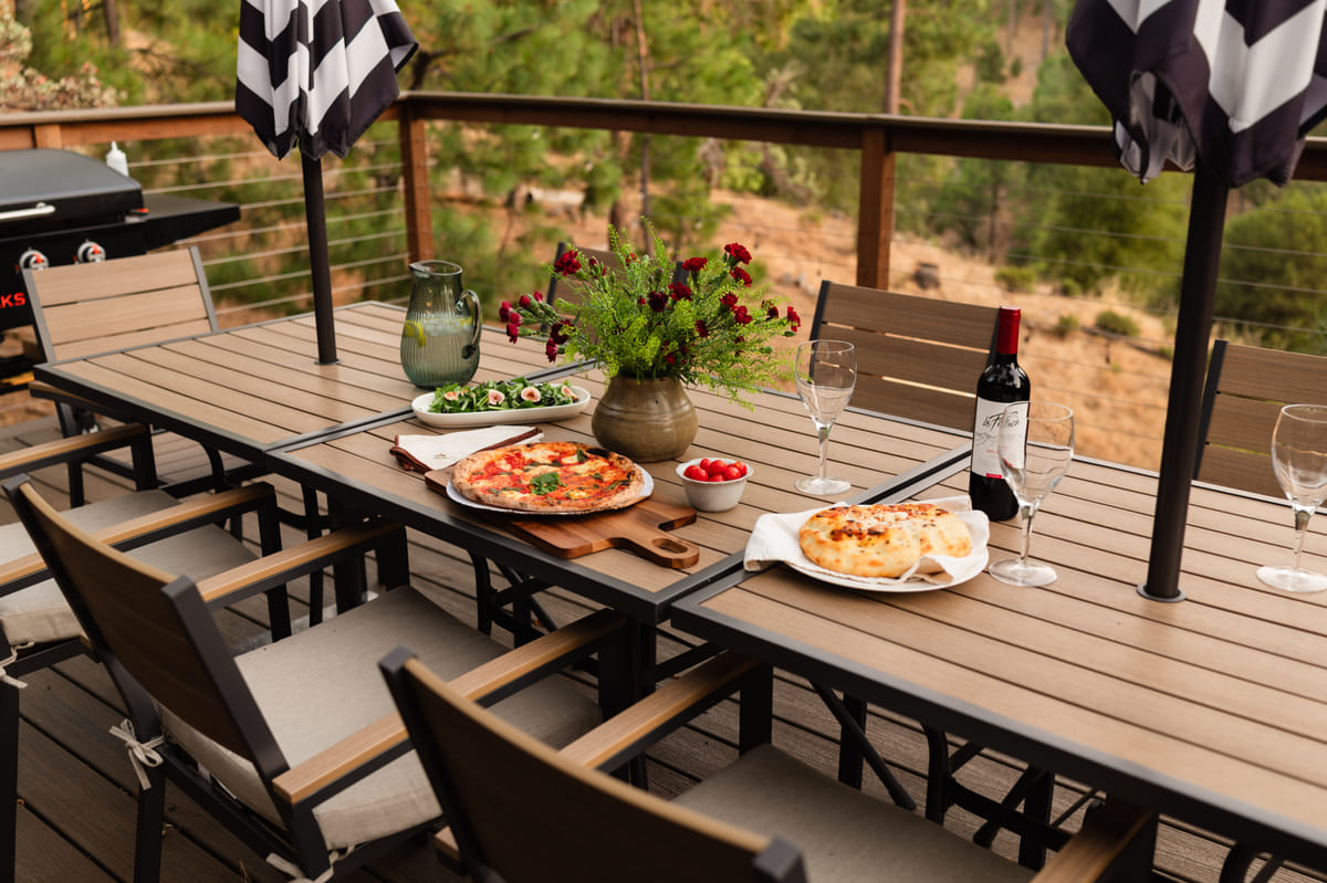 Dinner set on the upper deck